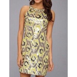 NWT Lily Pulitzer Pearl Dress Metallic Vintage Brocade Sz 8 MOD